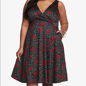 Torrid Grey Leopard and Red Roses